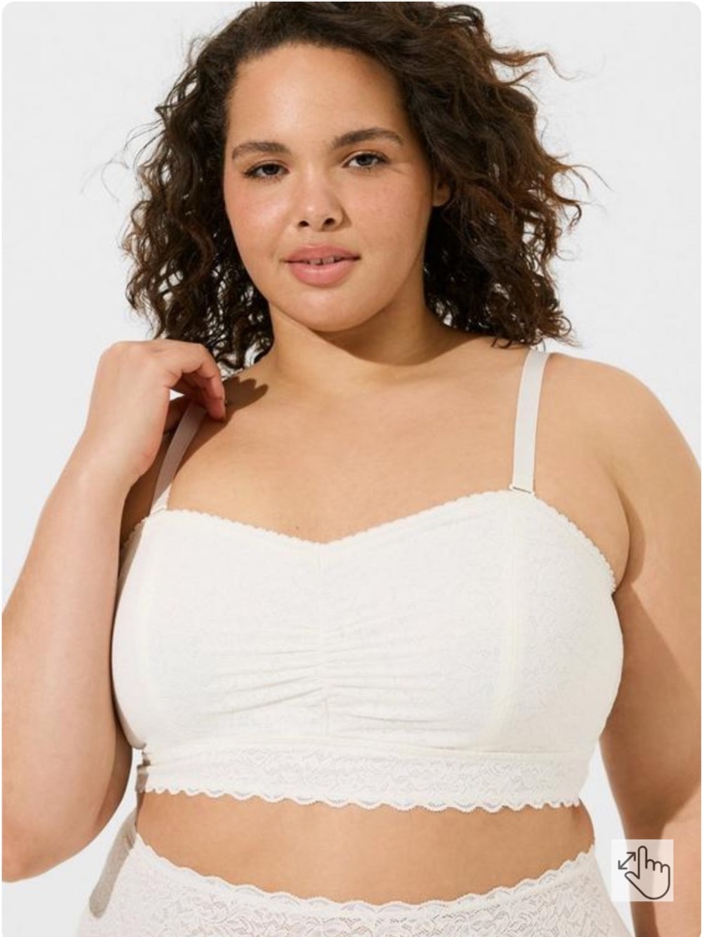 🌺NWT Torrid XL Unlined 4 Way Stretch Lace Bandeau Cloud Dancer (size 14-16)